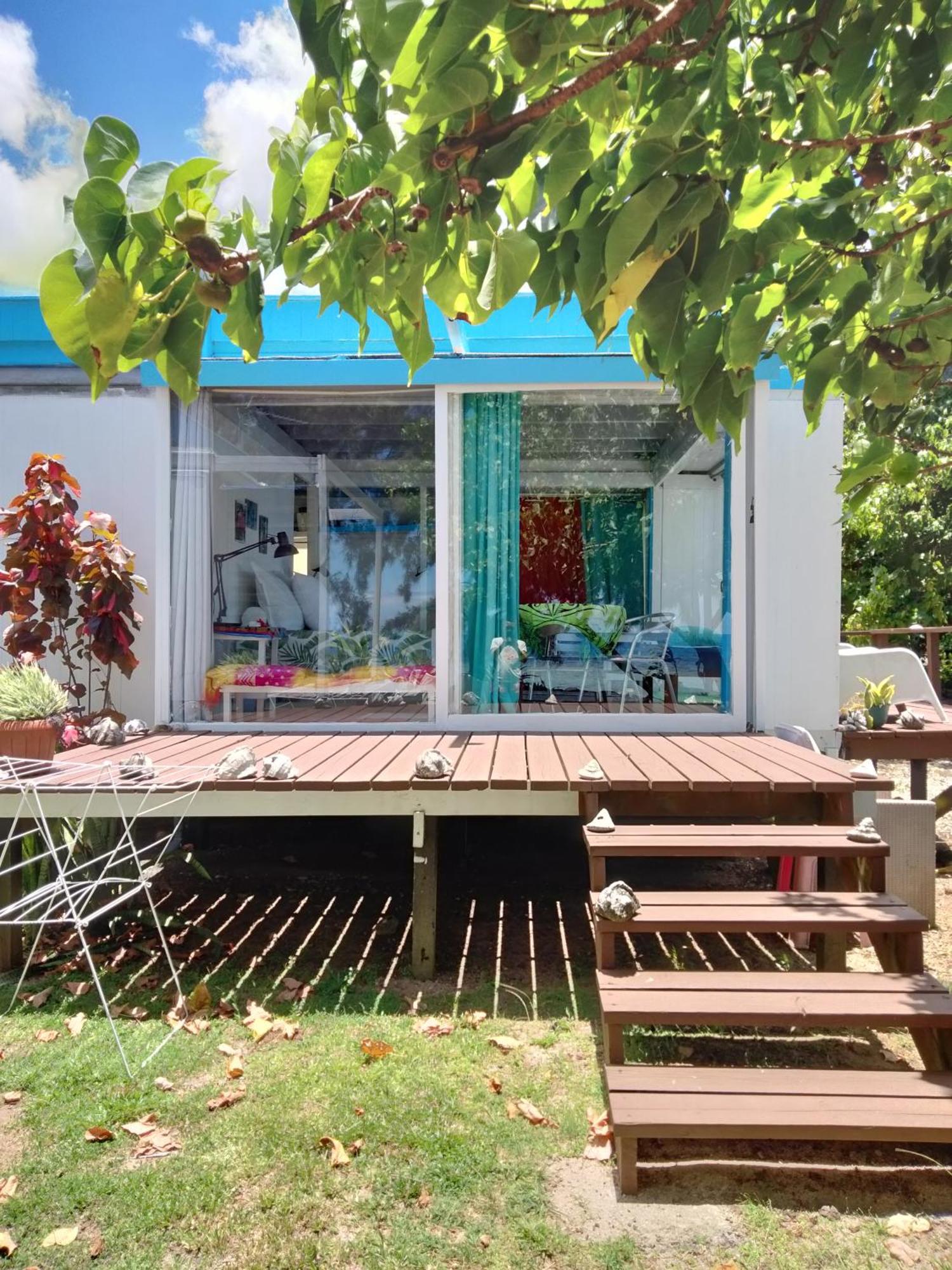 Bungalow Vue Lagon 180 Degre, La Maison Bleue 莫雷阿 外观 照片